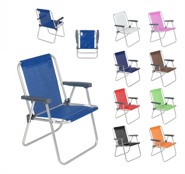 Brinde Cadeira de Praia Alta em Alumínio